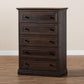 Nolan 5-Drawer Wood Chest in Hazel Walnut Finish - Stylish Storage for Bedroom or Living Room