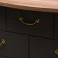 Romilly 7-Drawer Dresser in Black and Oak Finished Wood - Country Cottage Farmhouse Storage Solution