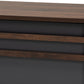 Naoki TV Stand - Modern Two-Tone Grey and Walnut Wood with Drop-Down Compartments for Stylish Living Room Storage