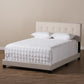 Audrey Bed - Modern and Contemporary Light Beige Fabric Upholstered