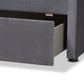 Basanti Full Size Daybed Modern Contemporary Grey Velvet Upholstered with 2 Drawers for Stylish Storage and Comfort