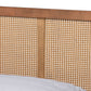 Asami Platform Bed - Mid-Century Modern Walnut Brown Finished Wood and Synthetic Rattan