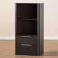 Carlingford Bookcase Modern Espresso Brown Finished Wood 2-Drawer Storage Solution for Home or Office