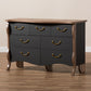 Romilly 7-Drawer Dresser in Black and Oak Finished Wood - Country Cottage Farmhouse Storage Solution