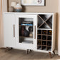 Pietro Wine Cabinet Mid-Century Modern Dark Grey and Oak Finished