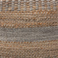 Grange Handwoven Hemp Pouf Ottoman Moroccan Inspired Natural and Grey Design for Stylish Home Decor and Comfortable Seating