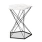 Oberon Modern Black Metal End Table with Faux Marble Top - Stylish Accent Furniture for Living Room or Bedroom