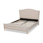 Felisa Platform Bed - Modern and Contemporary Beige Fabric Upholstered with Button Tufting