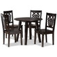 Mina Dining Set Modern Contemporary Transitional Dark Brown Finished Wood 5-Piece