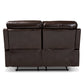 Byron Reclining Loveseat Modern Dark Brown Faux Leather Upholstered 2-Seater Sofa for Living Room Comfort and Style