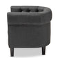 Bisset Classic Gray Fabric Upholstered Chesterfield Chair - Elegant Home Furniture with Timeless Style and Comfortable Seating