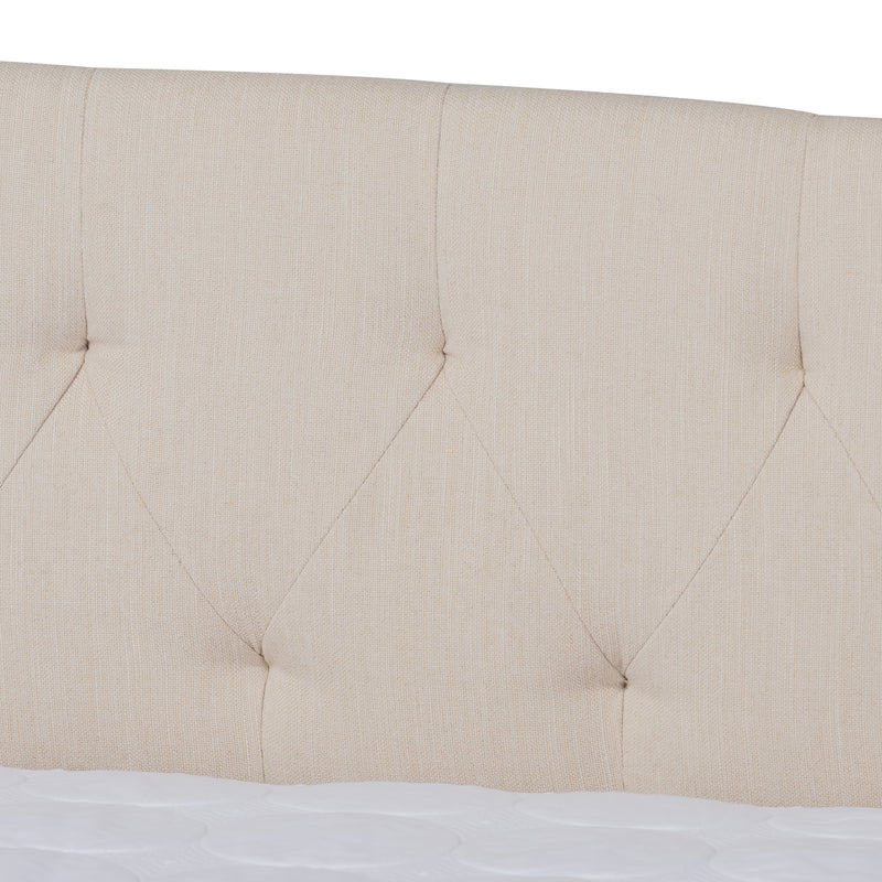 Delora Daybed - Modern and Contemporary Beige Fabric Upholstered with Roll-Out Trundle Bed