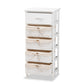 Madelia Storage Unit Modern White Finished Wood with 1 Drawer for Organized Living and Stylish Home Décor