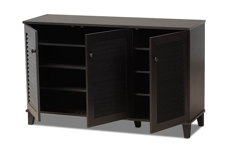 Warren Espresso Shoe Storage Cabinet with Modern Design and Ample Space for Organizing Footwear