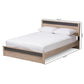 Jamie Queen Size Platform Bed in Modern Two-Tone Oak and Grey Wood Design