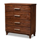 Ella Modern 4-Drawer Chest in Warm Oak Brown Finish, Stylish Storage for Bedroom or Living Room