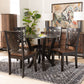 Valda Dining Set Modern Contemporary Transitional Dark Brown Finished Wood 5-Piece