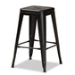 Horton Counter Stool Set Modern and Contemporary Industrial Black Finished Metal 4-Piece