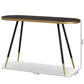 Lauro Console Table Modern Contemporary Design Black Faux Marble Top Two-Tone Gold Black Metal Base