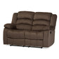 Hollace Modern Taupe Microsuede Recliner Sofa for Two with Adjustable Seating and Stylish Design