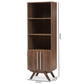 Ashfield Mid-Century Modern Bookcase in Walnut Brown Finished Wood - Stylish Storage Solution for Home or Office with Sleek Lines and Ample Shelves