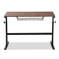 Anisa Height Adjustable Desk Modern Industrial Design with Walnut Finished Wood and Black Metal Frame