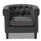 Bisset Classic Gray Fabric Upholstered Chesterfield Chair - Elegant Home Furniture with Timeless Style and Comfortable Seating