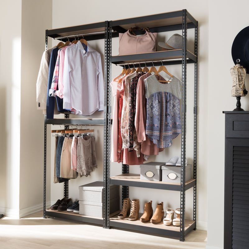 Gavin Black Metal 7-Shelf Closet Organizer for Efficient Storage and Organization