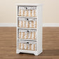 Rianne Storage Unit Modern White Finished Wood with 4 Baskets for Organized Living and Stylish Home Décor