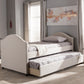 Alessia Daybed Modern and Contemporary Beige Fabric Upholstered with Guest Trundle Bed