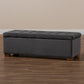 Roanoke Ottoman Modern and Contemporary Grey Velvet Fabric Upholstered Grid-Tufted Storage Bench