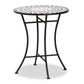 Callison Outdoor Dining Set - Modern 3-Piece Metal and Multi-Colored Glass in Black Finish for Stylish Patio Dining