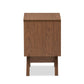 Hildon Mid-Century Modern Nightstand with 2 Drawers in White and Walnut for Stylish Bedroom Storage