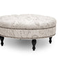 Palfrey Ottoman Beige Linen Modern Tufted