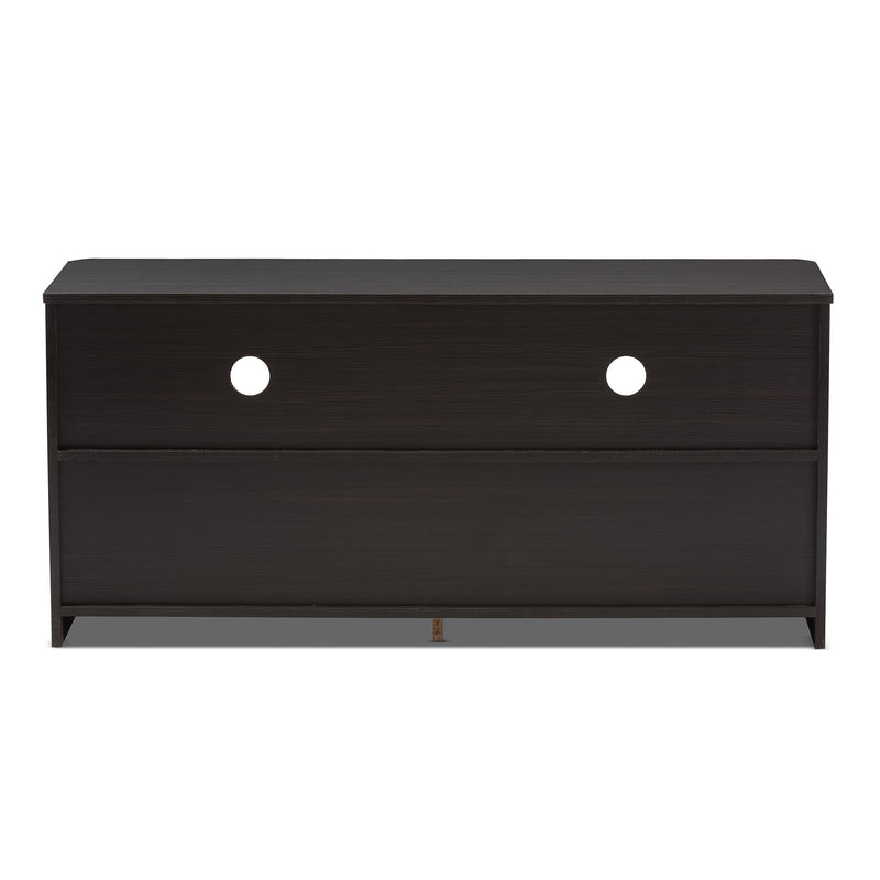 Carlingford TV Stand Modern Contemporary Espresso Brown Wood with 2 Drawers for Living Room Storage and Entertainment