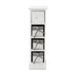 Abriella Storage Unit - Modern Grey Fabric with White Wood, Featuring 1 Drawer and Baskets for Organized Living