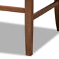 Alira Bar Stool Modern and Contemporary Beige Fabric Upholstered Walnut Finished Wood Button Tufted