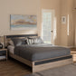 Jamie Queen Size Platform Bed in Modern Two-Tone Oak and Grey Wood Design