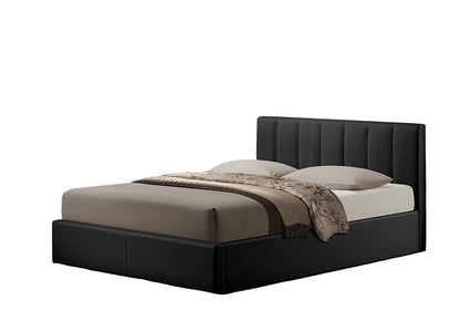 Templemore Black Leather Contemporary Bed