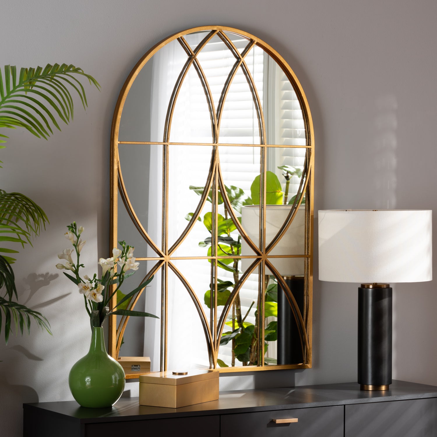 Celerina Modern Gold Finished Metal Accent Wall Mirror for Stylish Home Decor and Elegant Interior Design