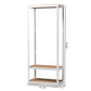 Elton Closet Organizer Modern Free-Standing Metal Storage Unit with 3 Shelves in White Finish for Efficient Home Organization