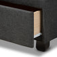 Larese Queen Size Platform Storage Bed Dark Grey Fabric Upholstered with 2 Convenient Drawers for Storage