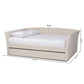 Delora Daybed - Modern and Contemporary Beige Fabric Upholstered with Roll-Out Trundle Bed