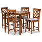 Ramiro Pub Set Modern Contemporary Transitional Grey Fabric Upholstered Walnut Brown Finished Wood 5-Piece