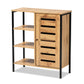 Vander Shoe Storage Cabinet Modern Contemporary Design Oak Brown Wood Black Metal 1 Door Organized Footwear Storage