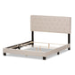 Cassandra Bed - Modern and Contemporary Light Beige Fabric Upholstered