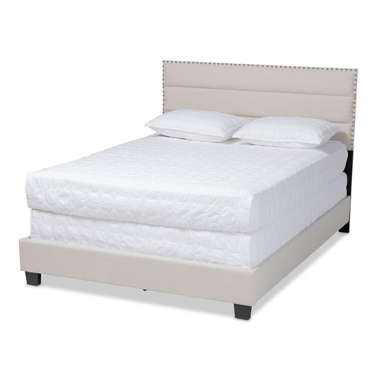 Ansa Bed - Modern and Contemporary Beige Fabric Upholstered