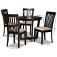 Nellie 5-Piece Dining Set Modern Sand Fabric Upholstered Chairs with Dark Brown Finished Wood Table