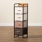 Volkan Storage Cabinet Modern Multi-Colored Fabric Upholstered Black Metal Frame with 4 Drawers for Stylish Organization