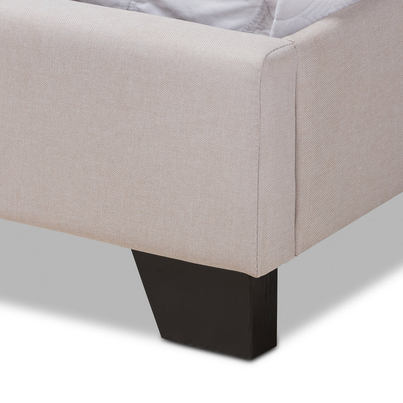 Alesha Bed - Modern and Contemporary Beige Fabric Upholstered